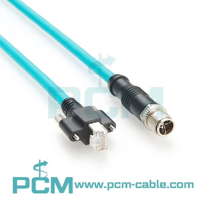 X-Code Cognex Camera Cables M12 X Code to RJ45 Cat6A Industrial cable