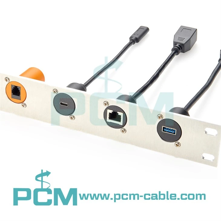 D Type USB C Female to USB C Female Panel Mount Cable